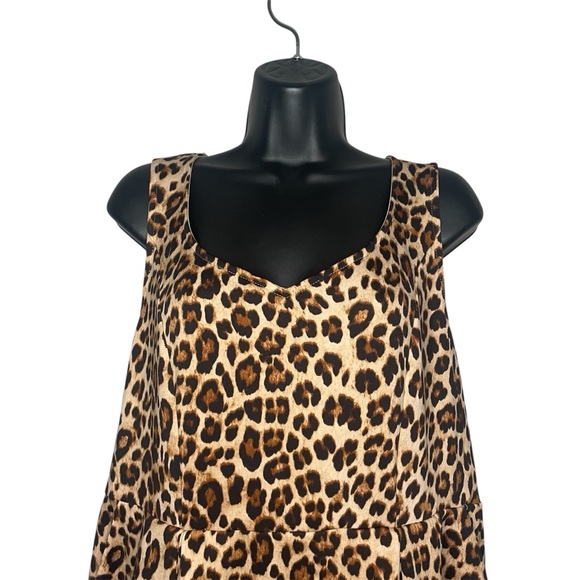 Torrid Leopard Animal Print Sweetheart Skater Midi Pocket Dress - Picture 6 of 10